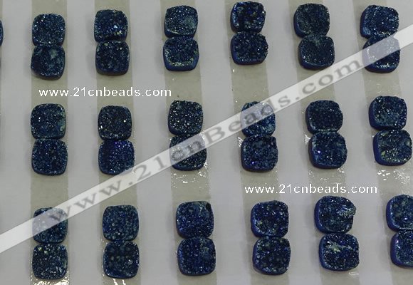 CGC213 10*10mm square druzy quartz cabochons wholesale