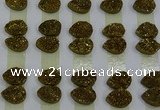 CGC231 10*14mm flat teardrop druzy quartz cabochons wholesale