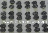 CGC233 10*14mm flat teardrop druzy quartz cabochons wholesale