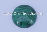 CGC26 2pcs 22mm flat round natural malachite gemstone cabochons