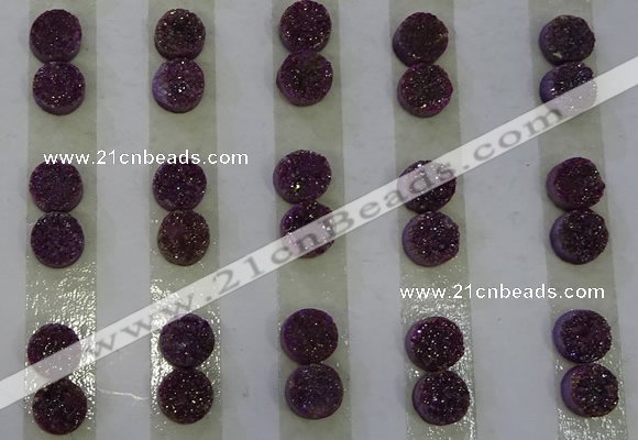 CGC87 8mm flat round druzy quartz cabochons wholesale