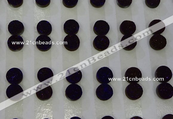 CGC93 10mm flat round druzy quartz cabochons wholesale