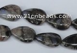 CGE07 15.5 inches 13*18mm flat teardrop glaucophane gemstone beads