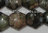 CGE174 15.5 inches 20*20mm hexagon glaucophane gemstone beads