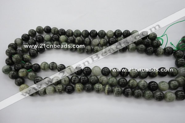 CGH04 15.5 inches 10mm round green hair stone beads wholesale