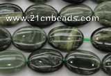 CGH45 15.5 inches 13*18mm oval green hair stone beads wholesale