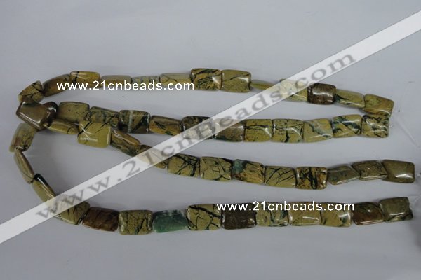 CRJ45 15.5 inches 18*25mm flat drum african prase jasper beads