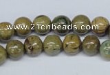 CGJ62 15.5 inches 8mm round green line jasper beads wholesale