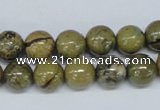 CGJ63 15.5 inches 12mm round green line jasper beads wholesale