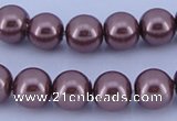 CGL124 10PCS 16 inches 8mm round dyed glass pearl beads wholesale