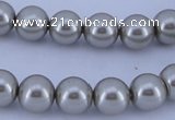 CGL173 10PCS 16 inches 6mm round dyed glass pearl beads wholesale