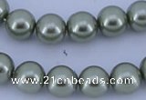 CGL207 5PCS 16 inches 14mm round dyed glass pearl beads wholesale