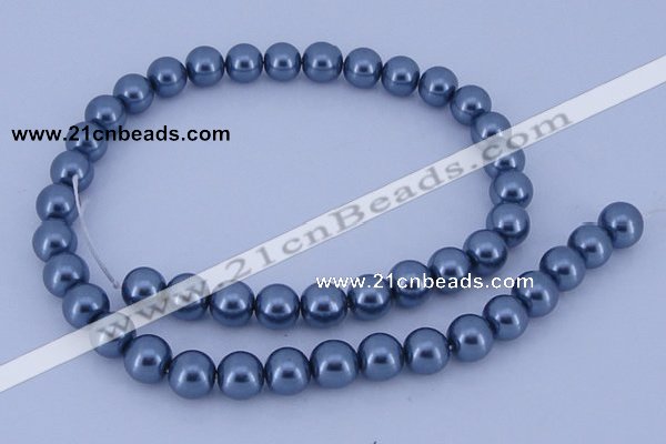 CGL236 5PCS 16 inches 12mm round dyed glass pearl beads wholesale