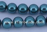 CGL245 5PCS 16 inches 10mm round dyed glass pearl beads wholesale