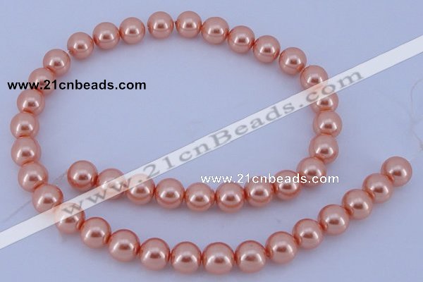 CGL297 5PCS 16 inches 14mm round dyed glass pearl beads wholesale