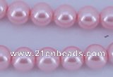 CGL306 5PCS 16 inches 12mm round dyed glass pearl beads wholesale