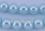 CGL343 10PCS 16 inches 6mm round dyed glass pearl beads wholesale
