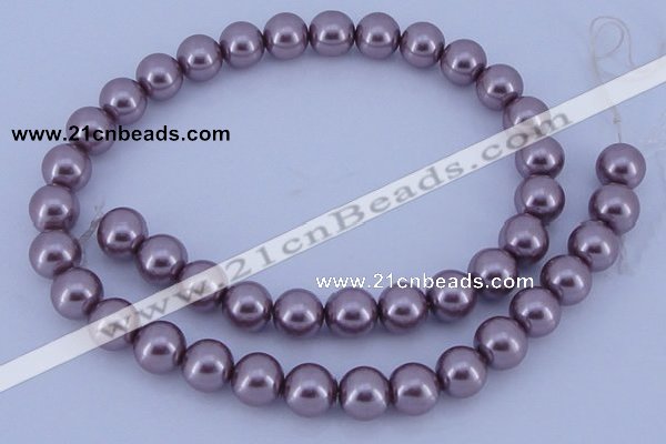 CGL384 10PCS 16 inches 8mm round dyed glass pearl beads wholesale