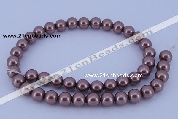 CGL395 5PCS 16 inches 10mm round dyed glass pearl beads wholesale