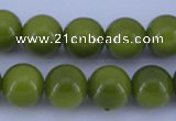 CGL876 5PCS 16 inches 12mm round heated glass pearl beads wholesale