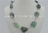 CGN04 20 inches natural fluorite nugget beads & braided rope necklaces