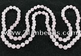 CGN1001 8mm round matte rose quartz 108 beads mala necklaces