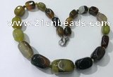 CGN101 20 inches 10*15mm - 20*30mm nuggets agate gemstone necklaces