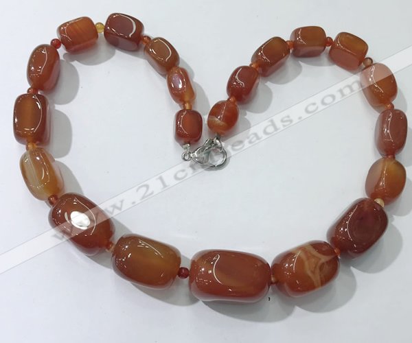 CGN104 20 inches 10*15mm - 20*30mm nuggets agate gemstone necklaces