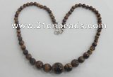 CGN11 18.5 inches round tiger eye gemstone beads necklaces