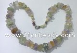 CGN161 18.5 inches 12*16mm - 13*18mm nuggets mixed quartz necklaces