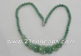 CGN19 18.5 inches round & flat round green aventurine beads necklaces