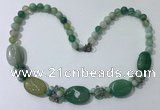 CGN277 18.5 inches 8mm round & 18*25mm oval agate beaded necklaces
