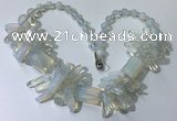 CGN334 20.5 inches chinese crystal & opal beaded necklaces