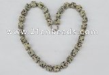 CGN34 18.5 inches 10*10mm cube dalmatian gemstone necklace jewelry