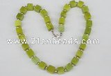 CGN37 18.5 inches 10*10mm cube lemon jade gemstone necklace jewelry