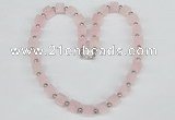 CGN41 18.5 inches 10*10mm cube rose quartz gemstone necklaces