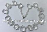 CGN440 21.5 inches freeform white crystal gemstone beaded necklaces
