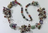 CGN452 25.5 inches chinese crystal & mixed gemstone beaded necklaces