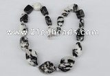 CGN46 18.5 inches 10*12mm � 20*30mm nuggets zebra jasper necklaces