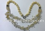 CGN517 23.5 inches chinese crystal & mixed gemstone beaded necklaces