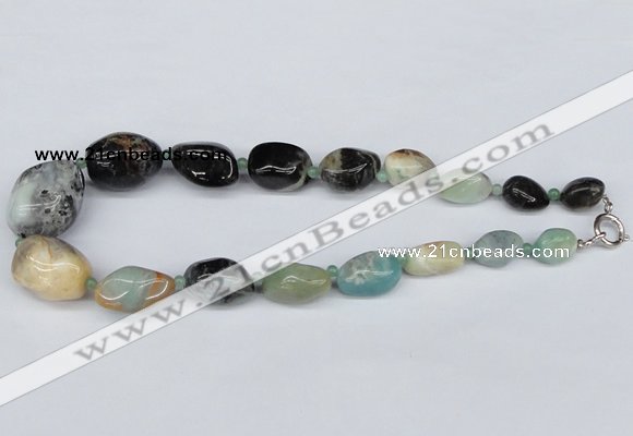 CGN55 18.5 inches 10*15mm � 25*35mm nuggets amazonite gemstone necklaces