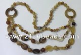 CGN596 23.5 inches striped agate gemstone beaded necklaces