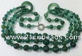 CGN641 24 inches chinese crystal & striped agate beaded necklaces