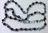 CGN663 22 inches chinese crystal & striped agate beaded necklaces