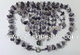 CGN827 20 inches stylish amethyst & rose quartz statement necklaces