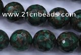 CGO118 15.5 inches 20mm faceted round gold green color stone beads
