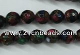 CGO14 15.5 inches 10mm faceted round gold multi-color stone beads
