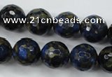 CGO177 15.5 inches 18mm faceted round gold blue color stone beads
