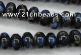 CGO182 15.5 inches 8*12mm rondelle gold blue color stone beads