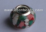 CGP03 20pcs silver plated 9.5*13mm roundel turquoise colored European beads